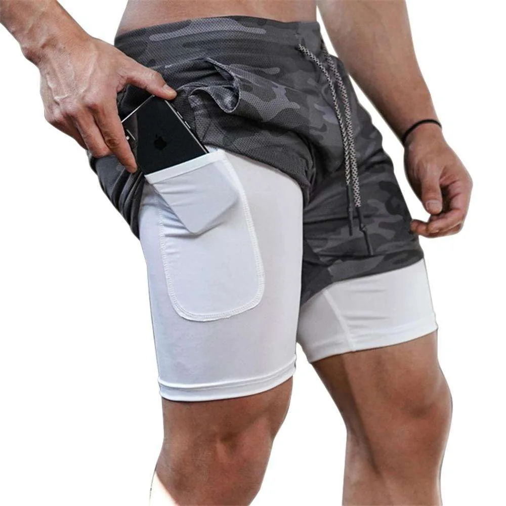 Alpha Gym Shorts - Gray Camouflage
