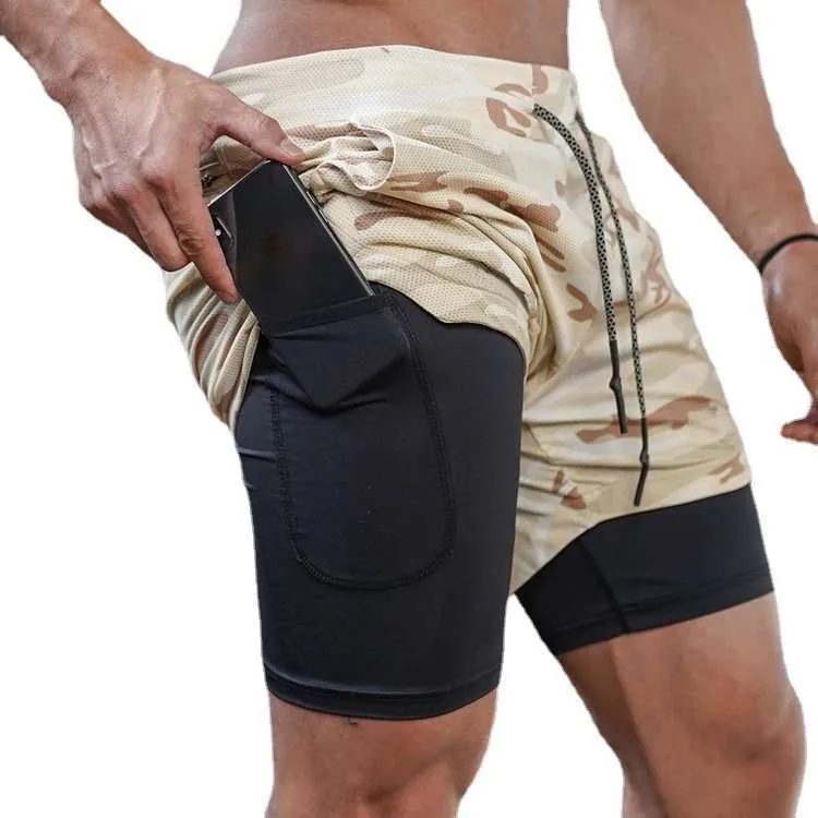Alpha Gym Shorts - Khaki Camouflage